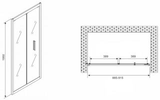Душевая дверь ABBER Sonnenstrand 90см чёрный AG07090B